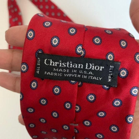 Dior Other - Christian Dior Men's Red Tie with Dots